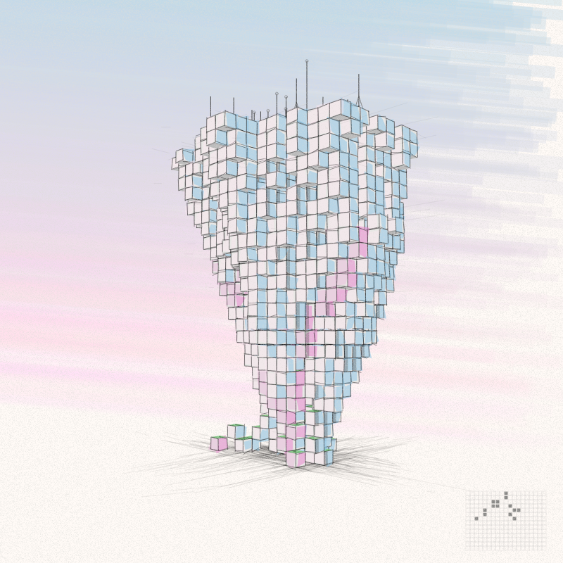 Cellular Skyscrapers #124 static NFT preview