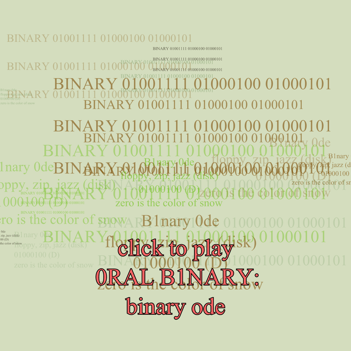 0RAL B1NARY: “BINARY ODE” #173 static token preview
