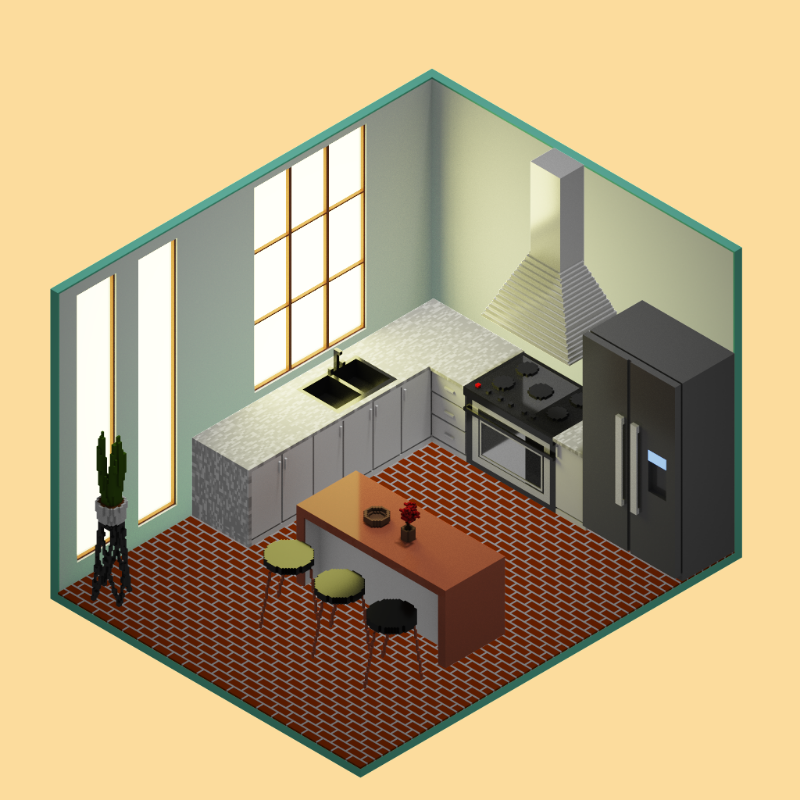 Isometric kitchen #20 static token preview