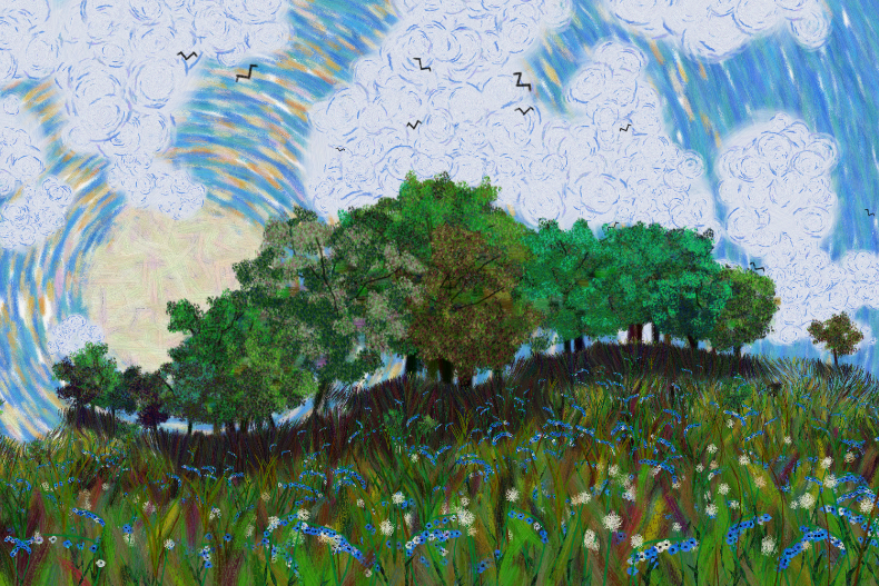 Flowers and Sky #129 static NFT preview