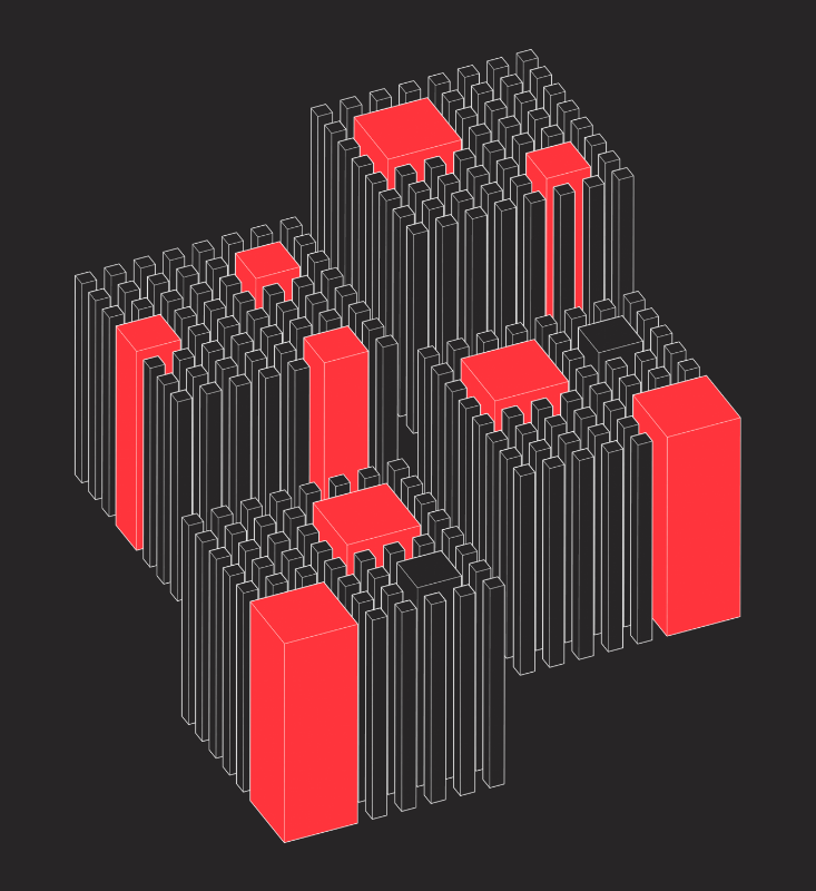Cubick (Neon Red) #38 static NFT preview