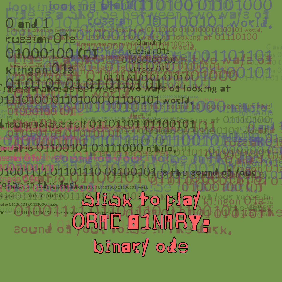 0RAL B1NARY: “BINARY ODE” #127 static token preview