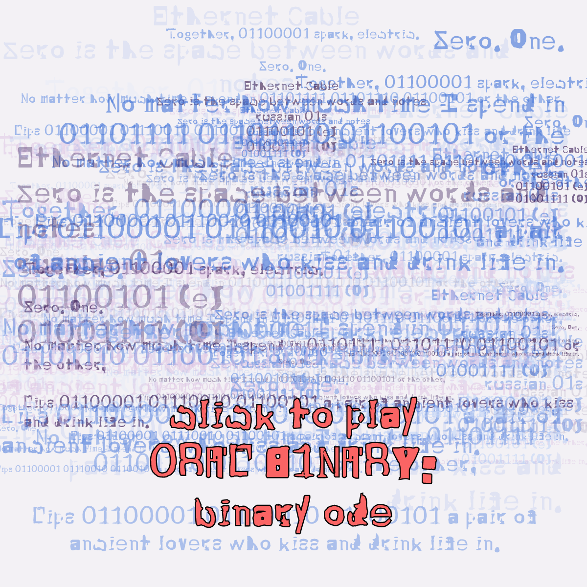 0RAL B1NARY: “BINARY ODE” #204 static NFT preview
