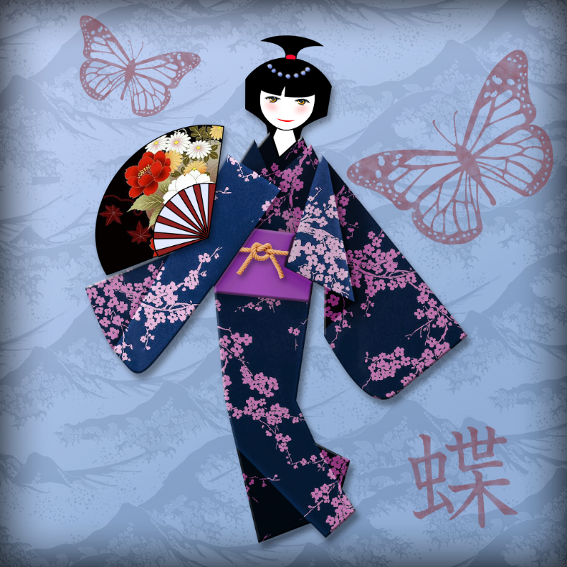 Origami Girls #100 static token preview