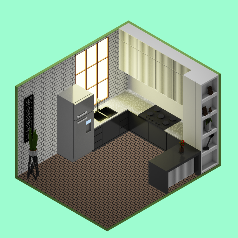 Isometric kitchen #25 static token preview