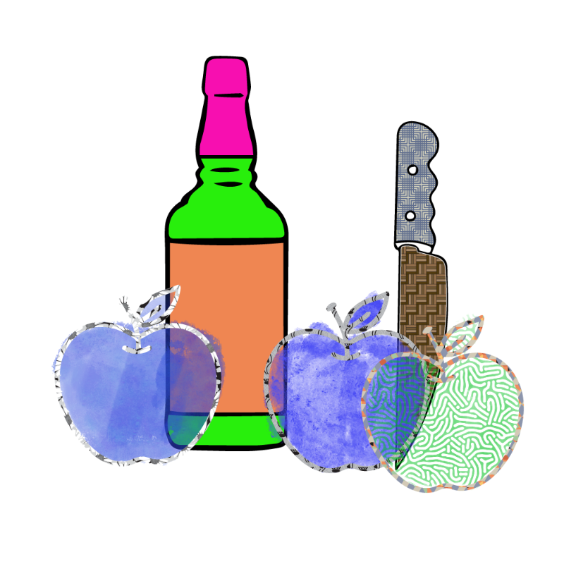 bottle and apples #100 static NFT preview