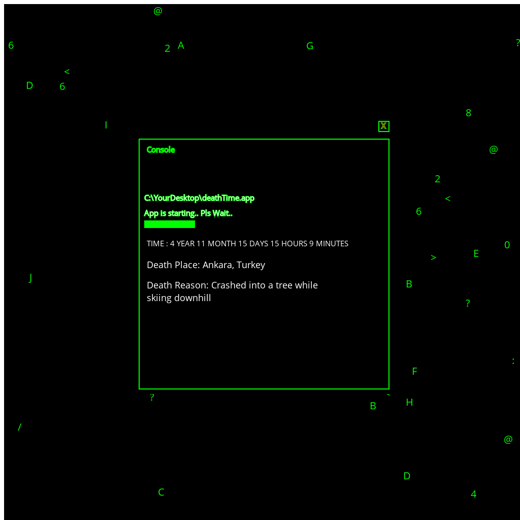 Death Time Console App #5 static token preview