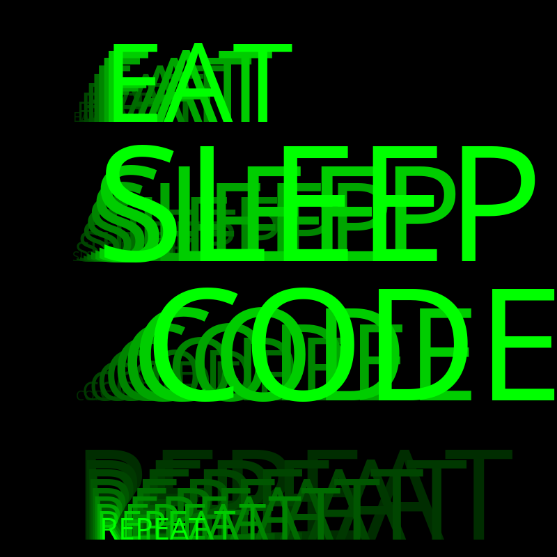 Eat Sleep Code Repeat #2 static token preview