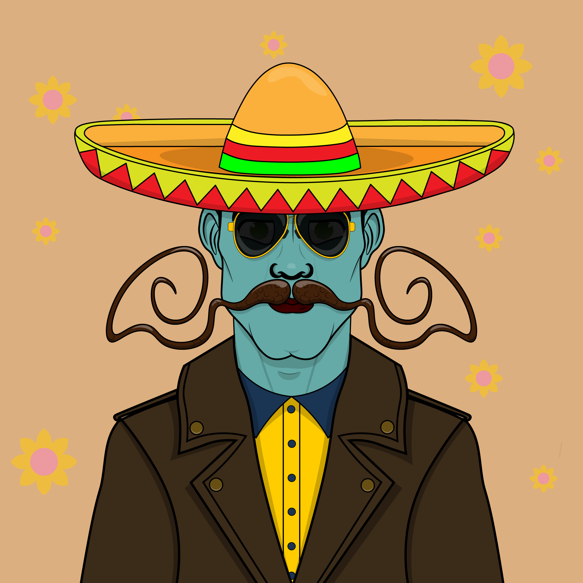 Mustachioed #205 static NFT preview