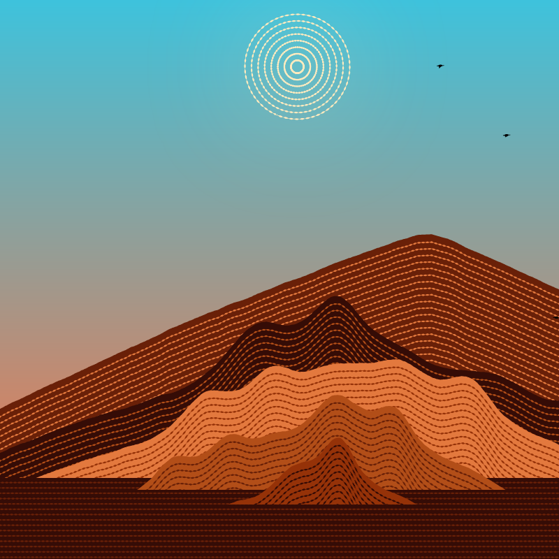 Painted Mountain Sunset #44 static NFT preview