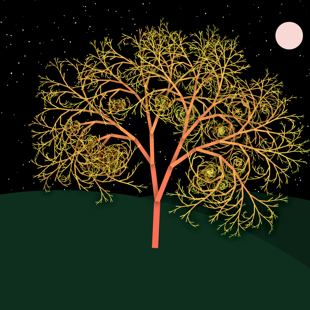 Moonlit Trees of Iterative Fractal Chaos #43 static NFT preview