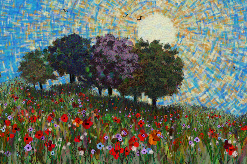 Flowers and Sky #132 static NFT preview