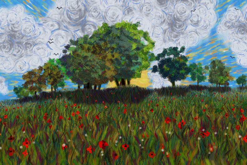 Flowers and Sky #213 static NFT preview