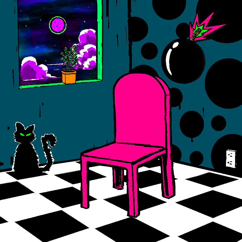 pink chair in the blue room #43 static token preview