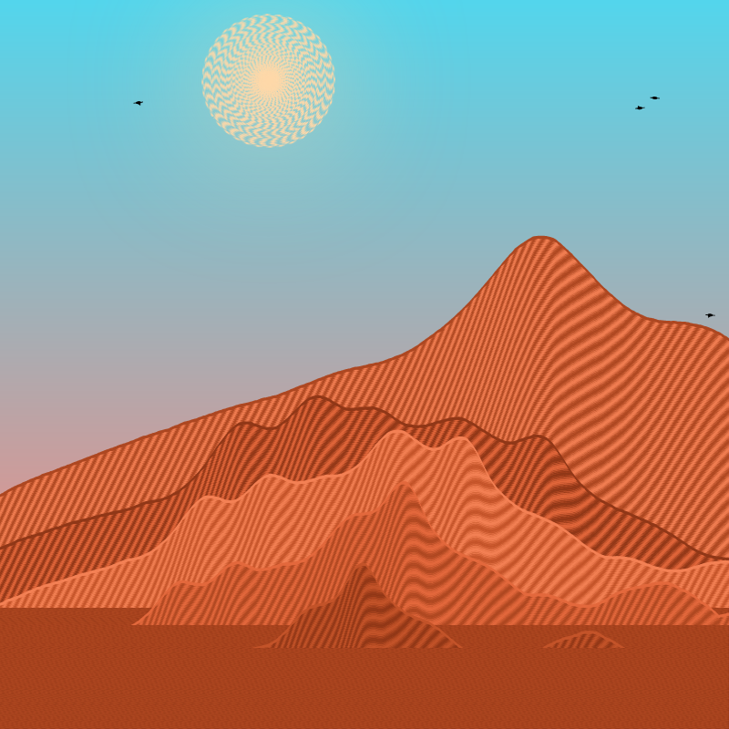 Painted Mountain Sunset #167 static token preview