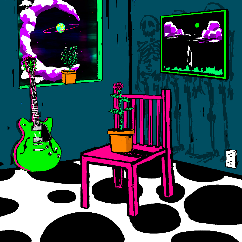 pink chair in the blue room #47 static token preview