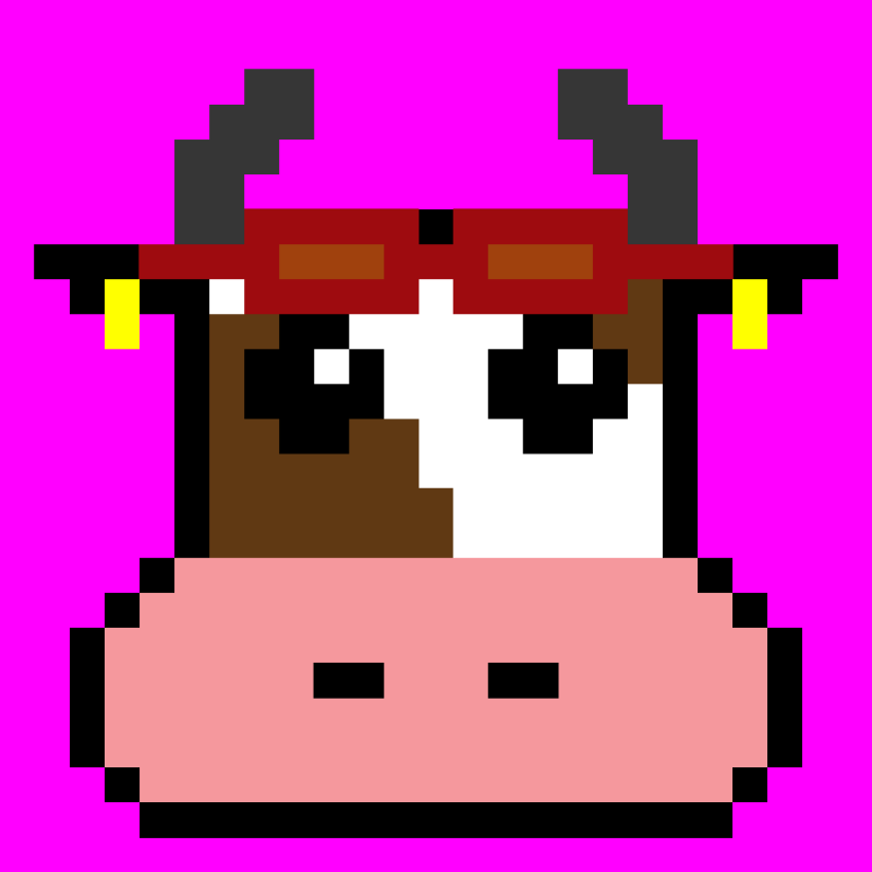 pixel cow #8 static token preview