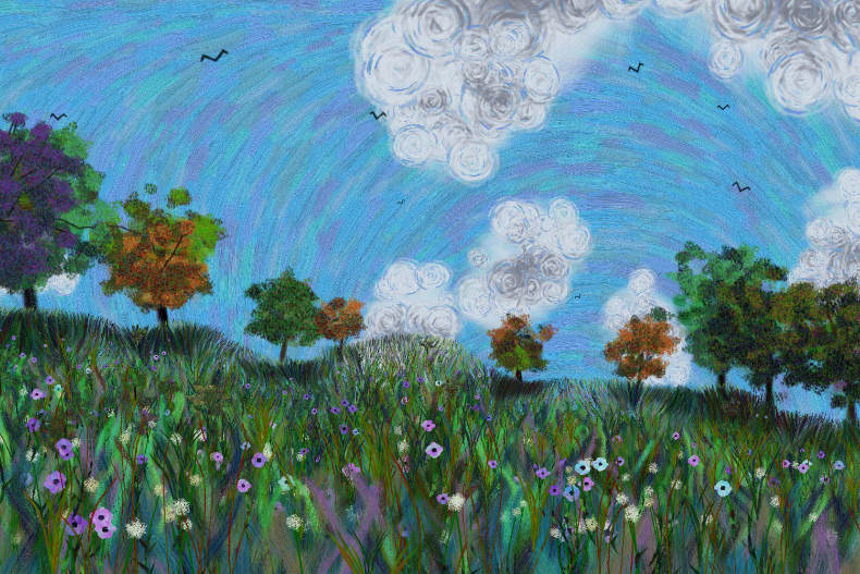 Flowers and Sky #138 static NFT preview