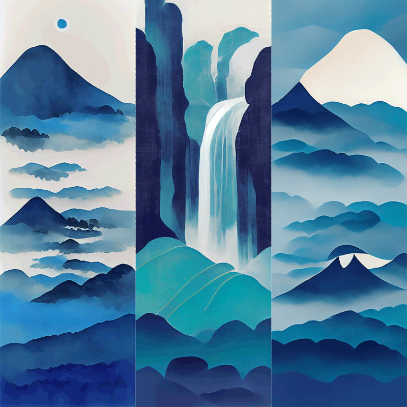 AI Japanese Waterfall #10 static token preview