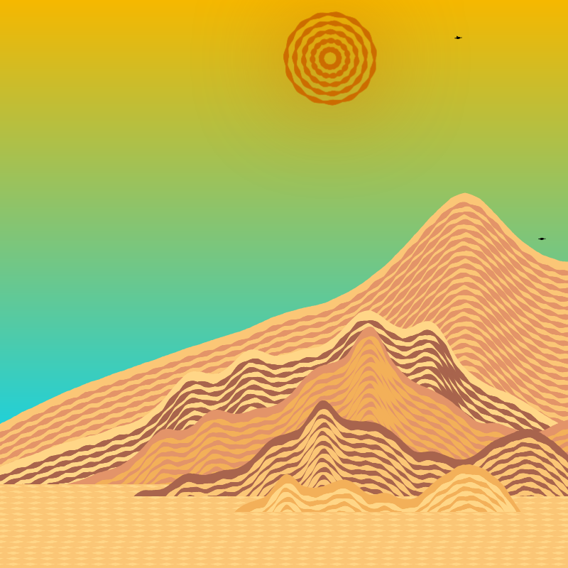 Painted Mountain Sunset #127 static NFT preview