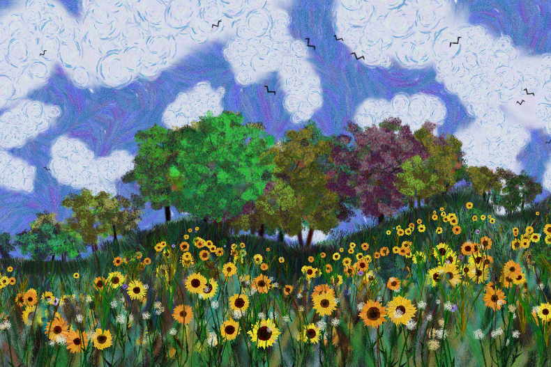 Flowers and Sky #205 static NFT preview