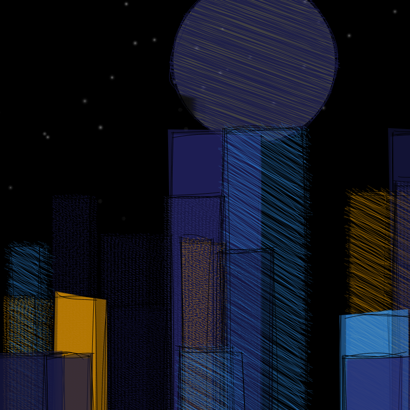 hastily-drawn cityscape sketch #103 static NFT preview