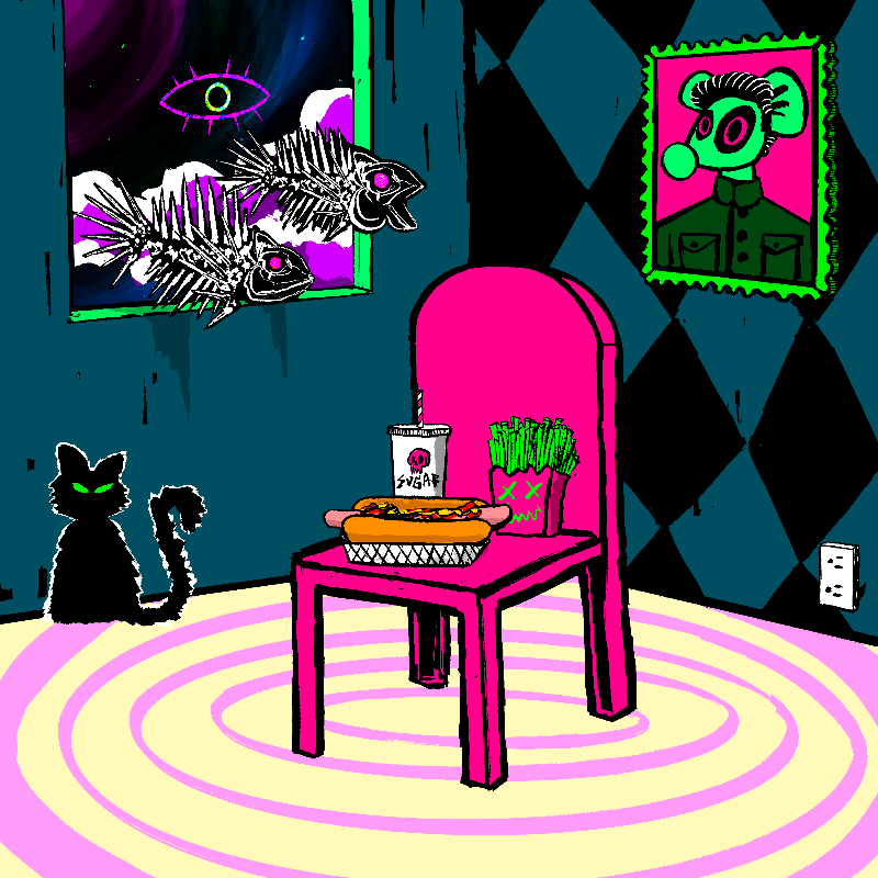 pink chair in the blue room #109 static token preview