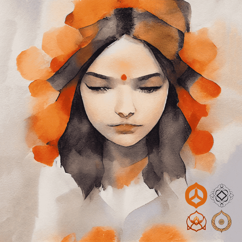 Hindu girl meditating #6 static token preview