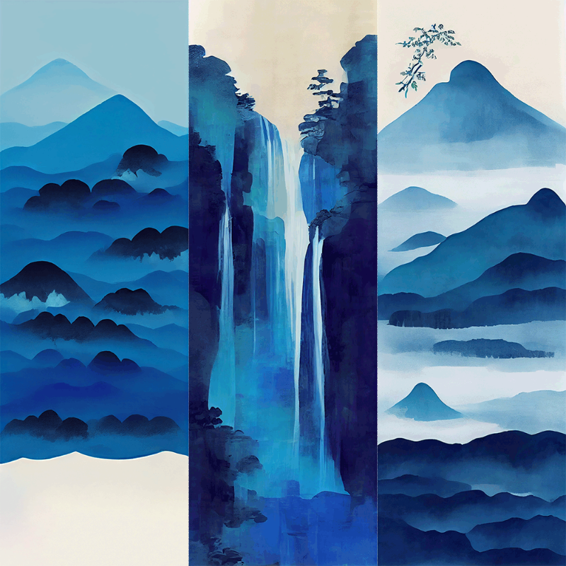 AI Japanese Waterfall #15 static token preview