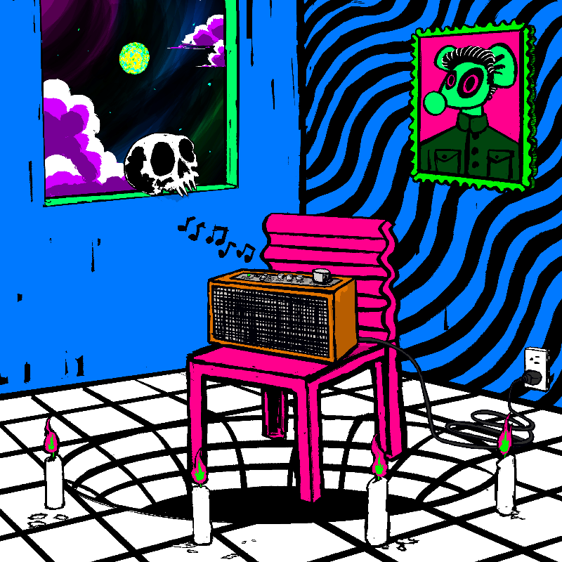 pink chair in the blue room #63 static token preview