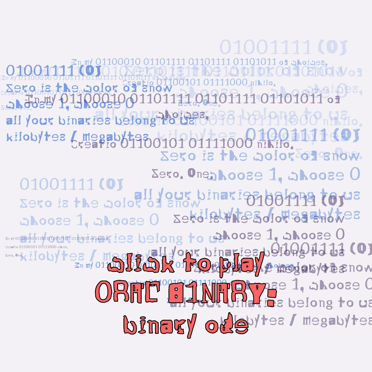 0RAL B1NARY: “BINARY ODE” #60 static token preview
