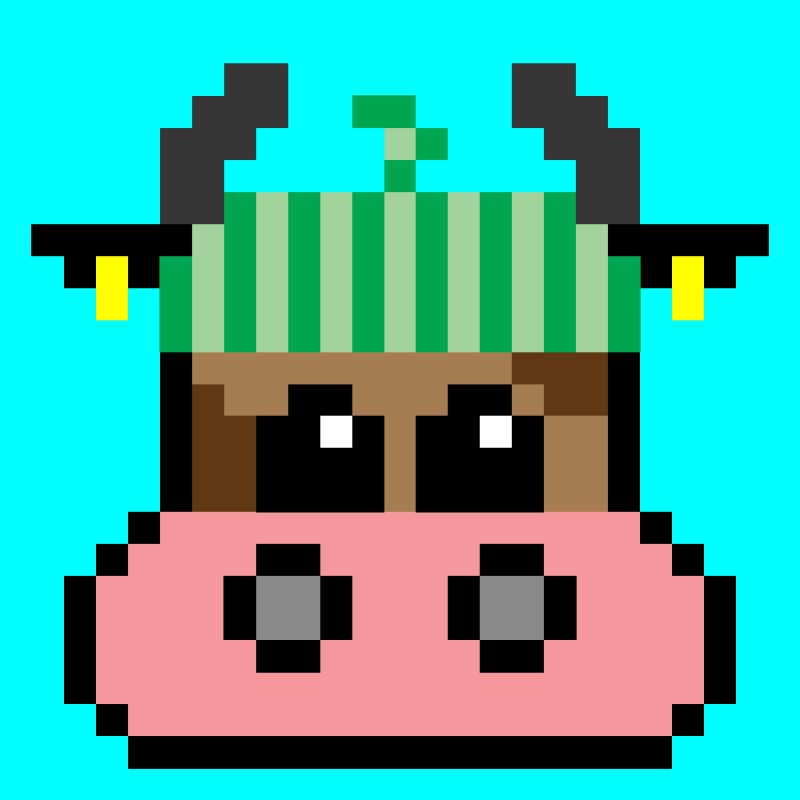 pixel cow #22 static token preview