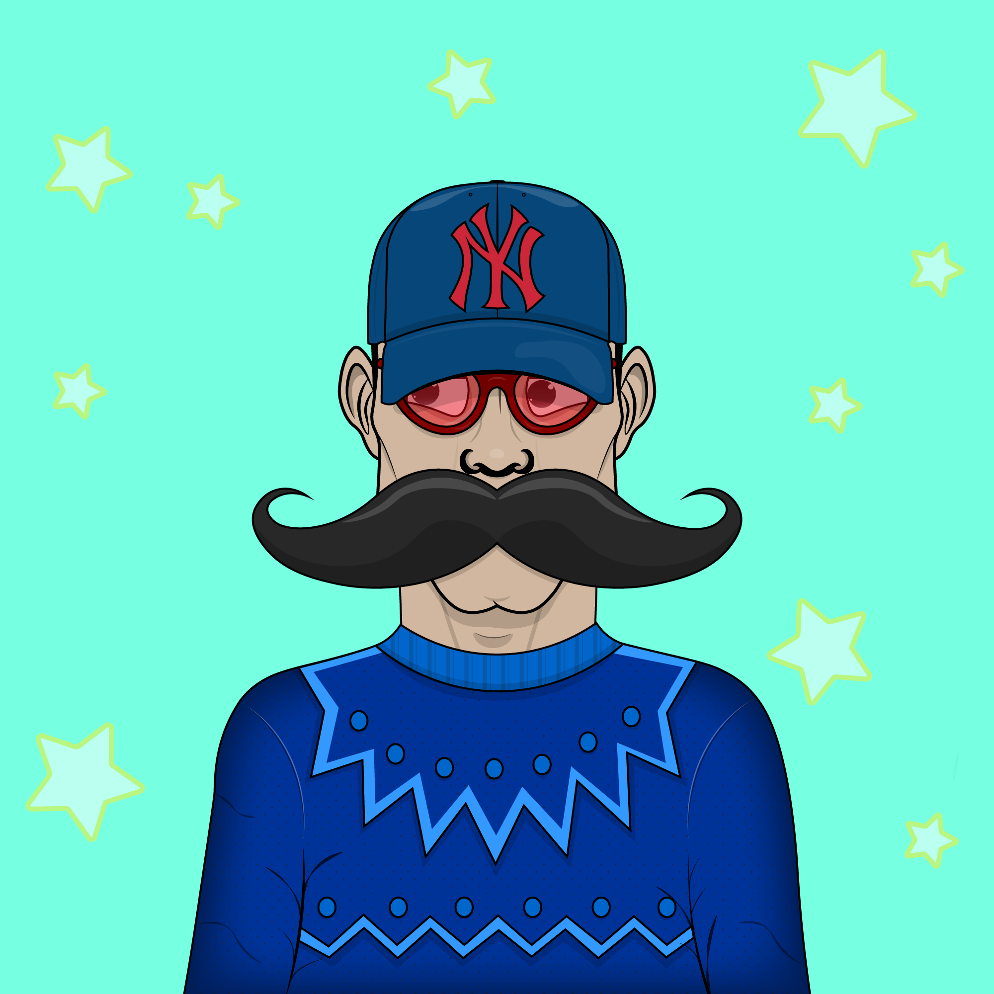 Mustachioed #63 static token preview