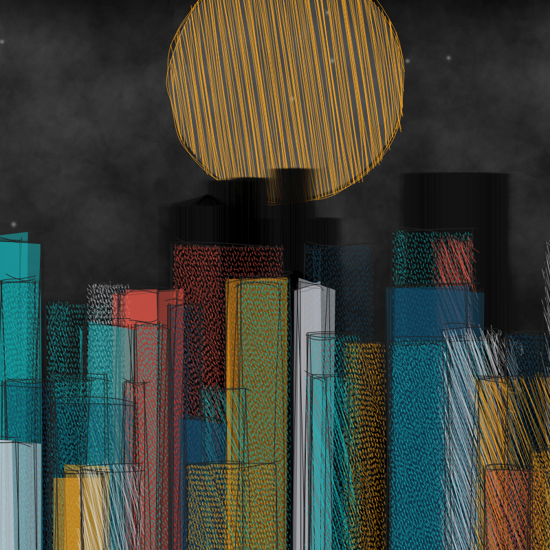 hastily-drawn cityscape sketch #9 static token preview
