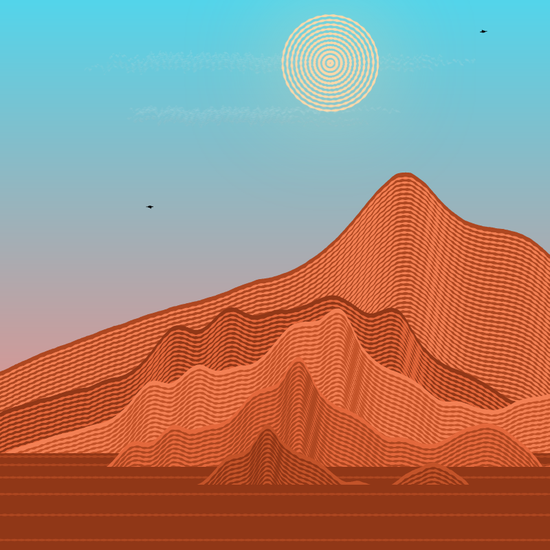 Painted Mountain Sunset #184 static token preview