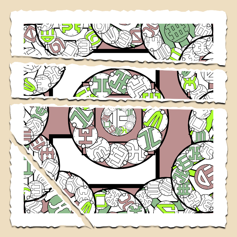 Fractals and fractures -"Alphabetic Signs" #40 static token preview