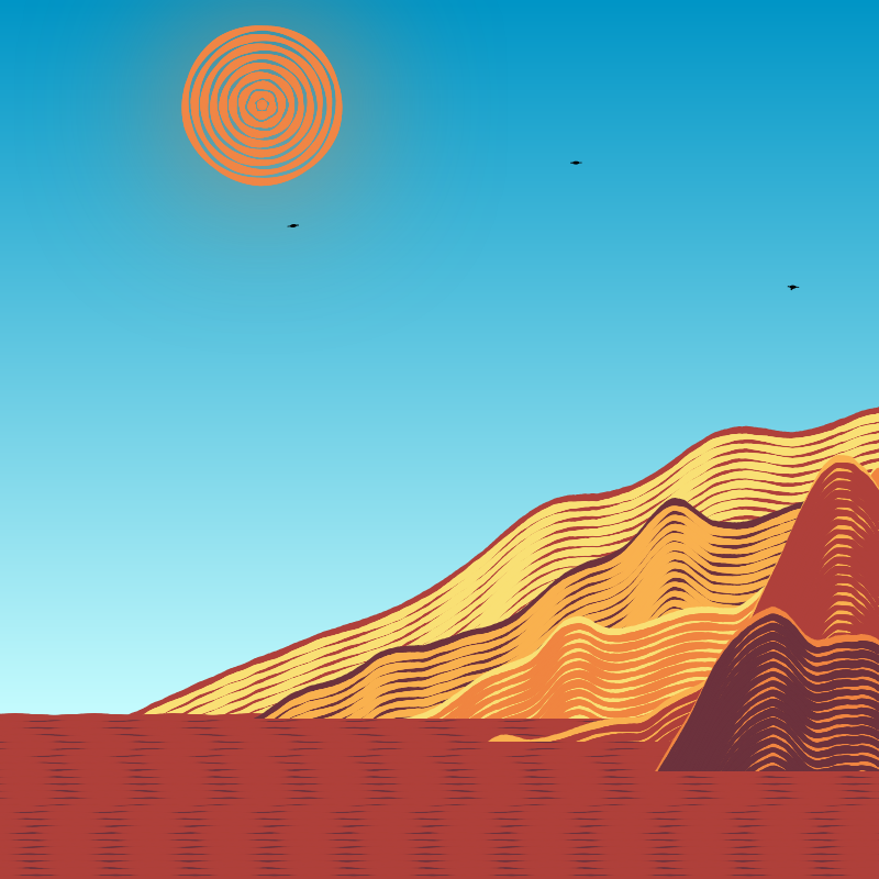 Painted Mountain Sunset #92 static token preview