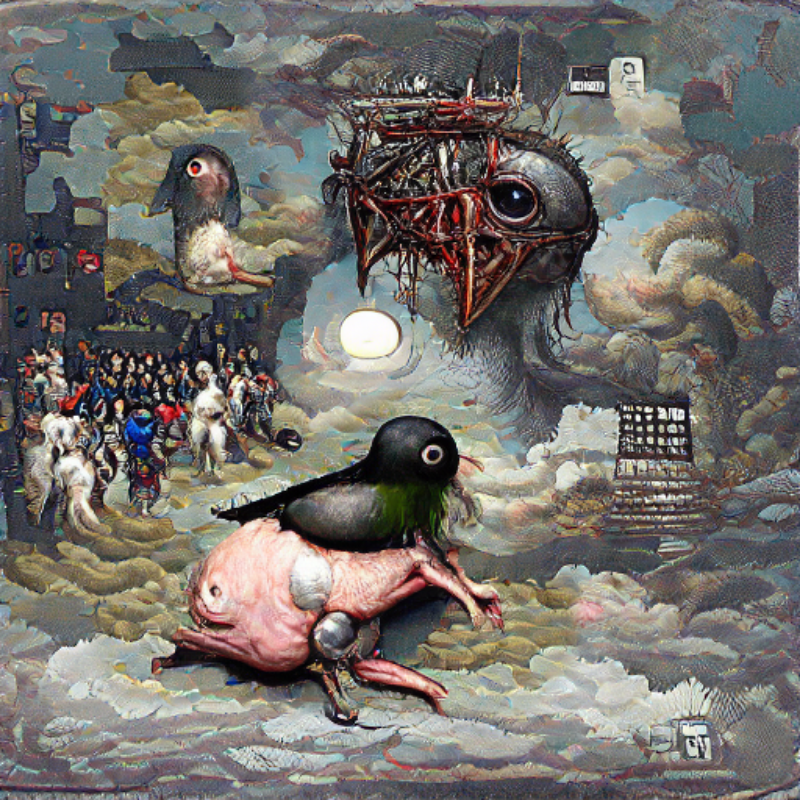 Pigeon Sat on a Brain Reflecting Existence #28 static token preview