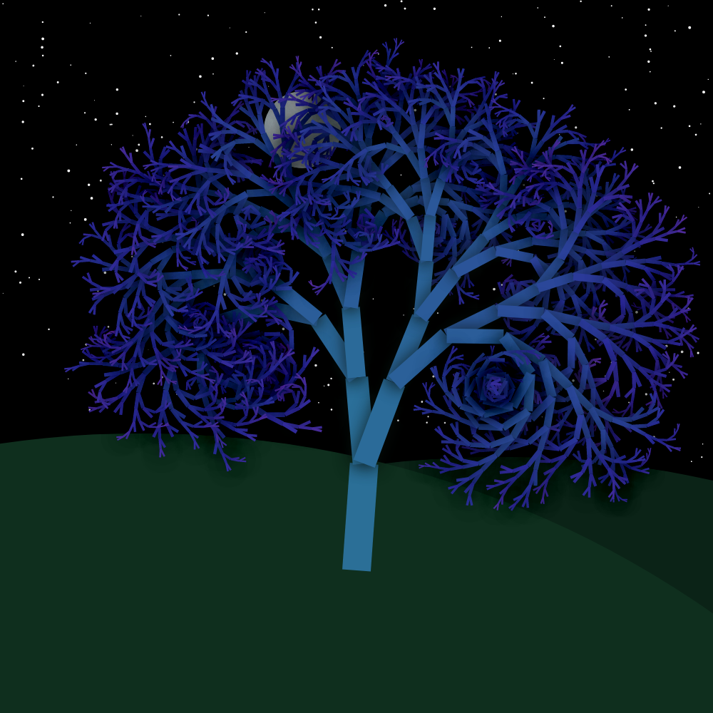Moonlit Trees of Iterative Fractal Chaos #21 static token preview