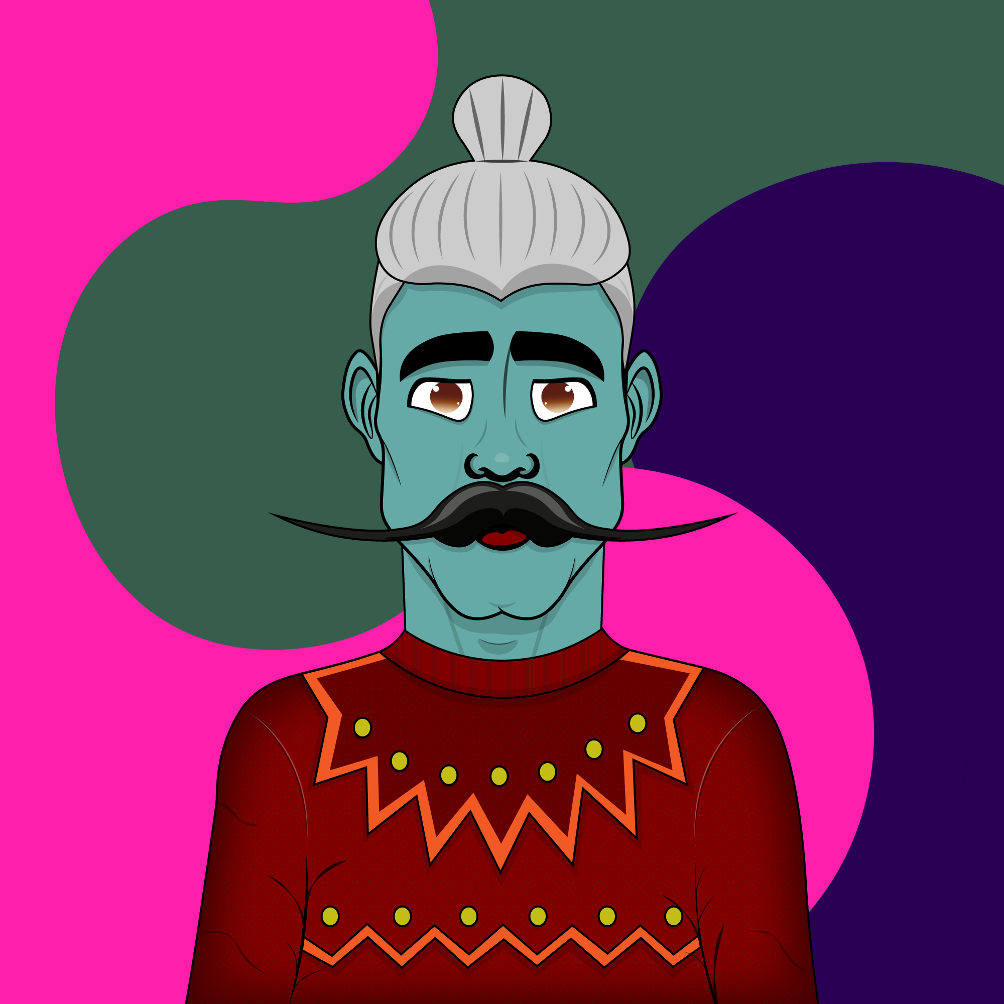Mustachioed #48 static token preview