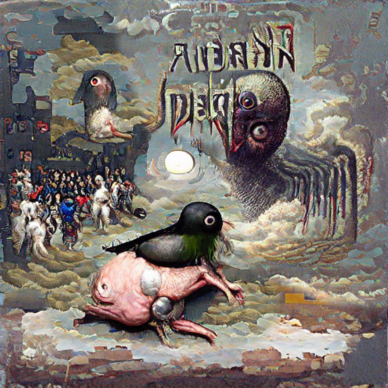 Pigeon Sat on a Brain Reflecting Existence #47 static NFT preview