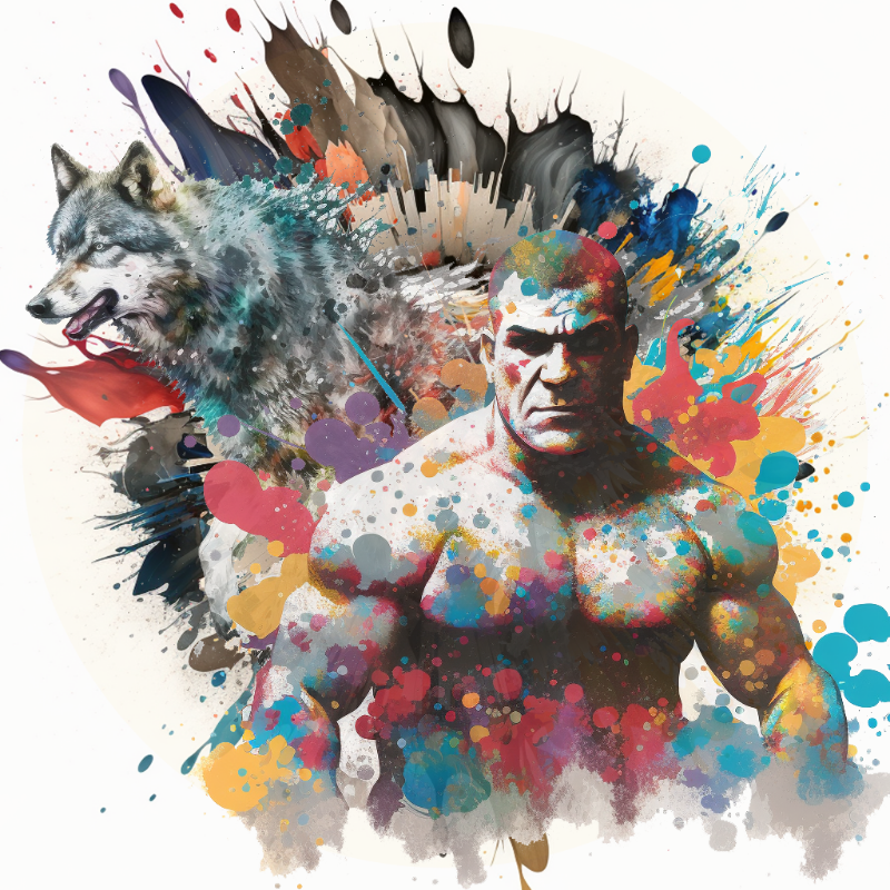 The Wolf and The Wrestler Bloke #14 static token preview