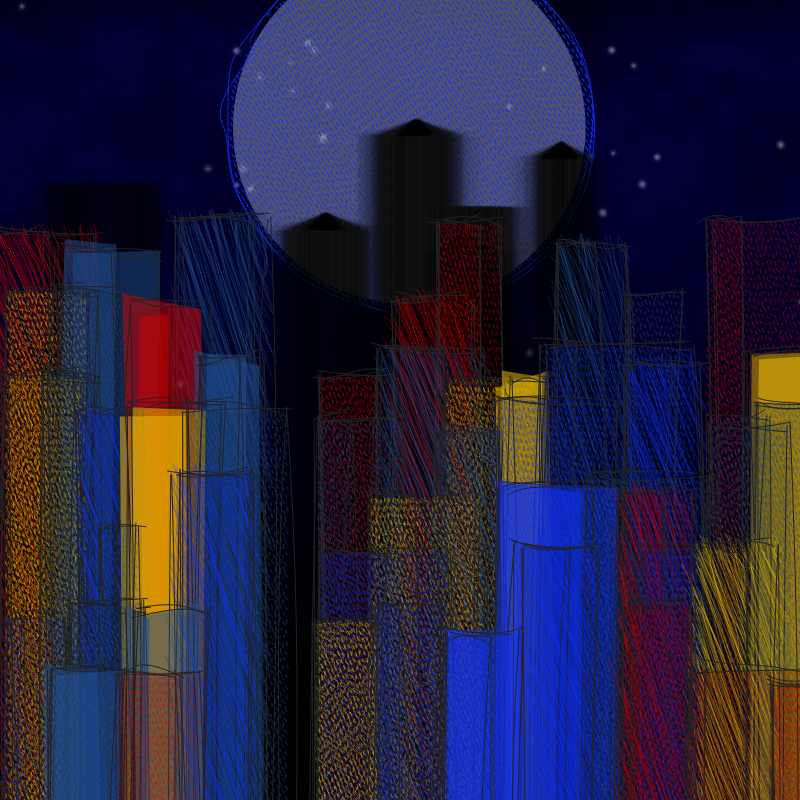 hastily-drawn cityscape sketch #69 static NFT preview