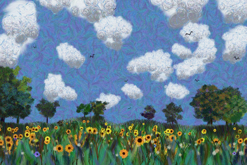 Flowers and Sky #91 static NFT preview