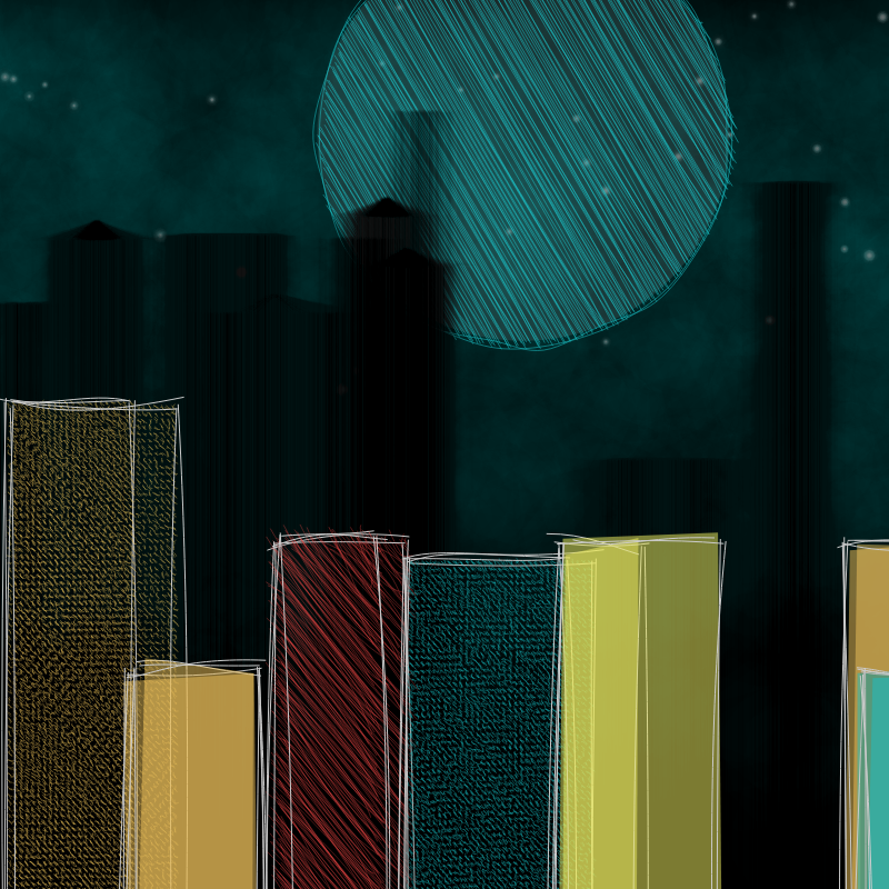 hastily-drawn cityscape sketch #106 static NFT preview