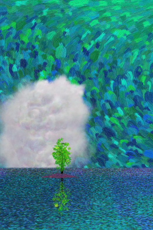 Tree and Cloud #60 static NFT preview