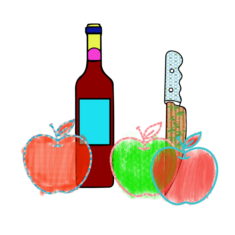 bottle and apples #137 static NFT preview