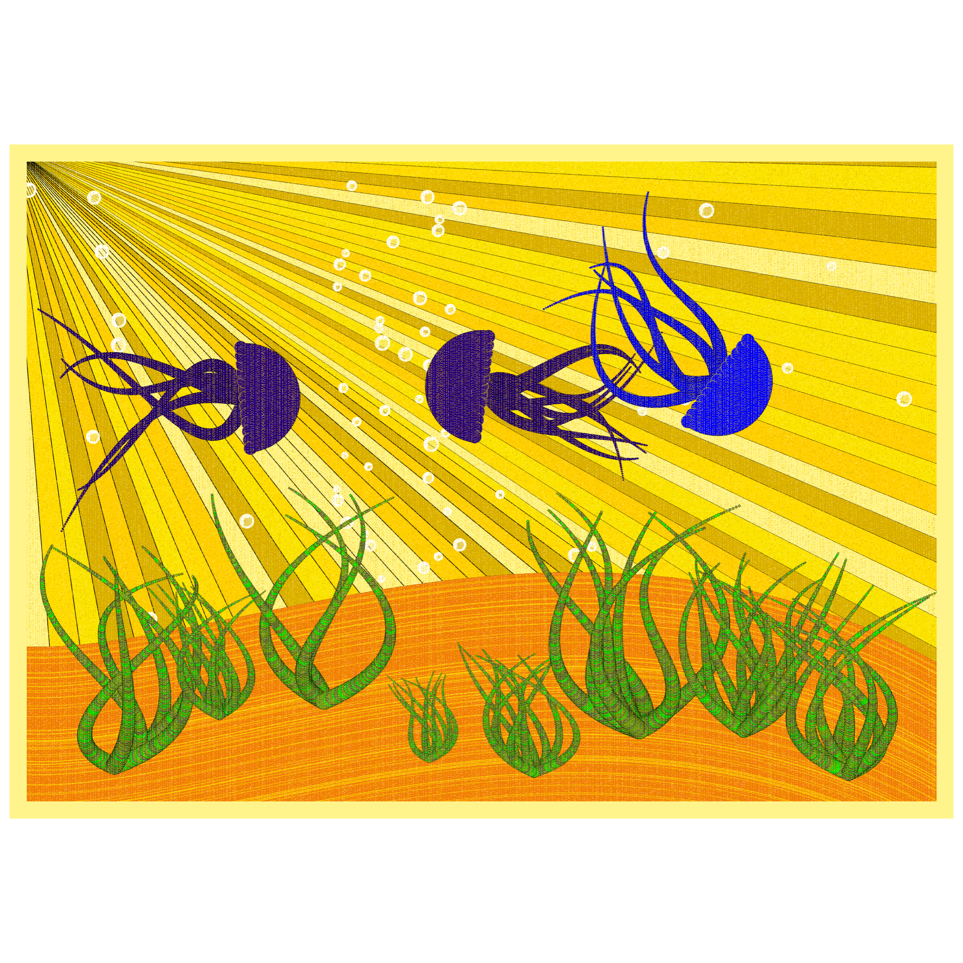 Bézier Aquarium 🦑 #63 static NFT preview