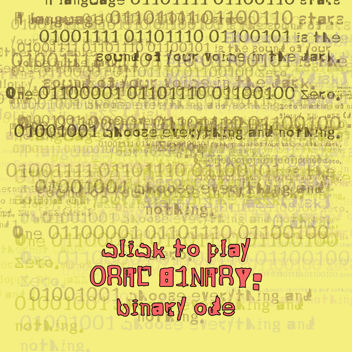 0RAL B1NARY: “BINARY ODE” #116 static token preview
