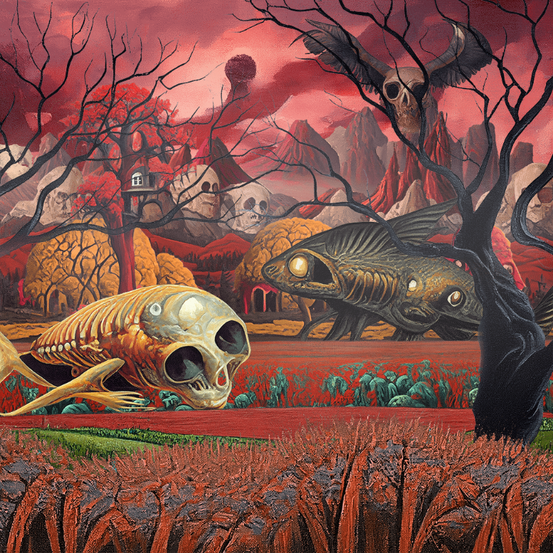 Skull Birds and Fishes #55 static token preview